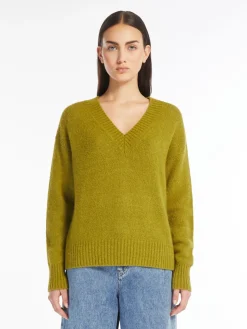 Alpaca and cotton V-neck sweater
