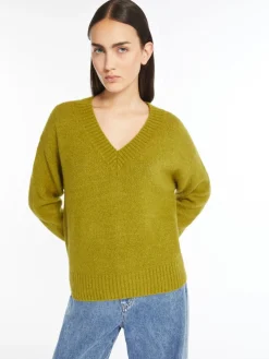 Alpaca and cotton V-neck sweater