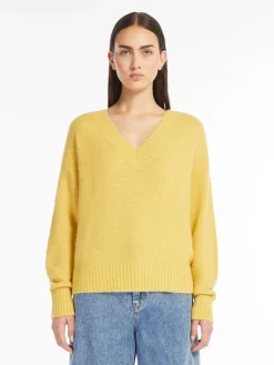 Alpaca and cotton V-neck sweater