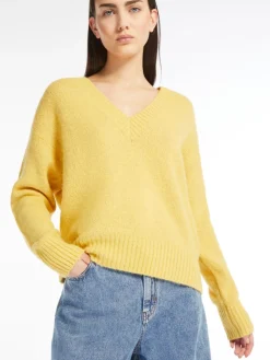 Alpaca and cotton V-neck sweater