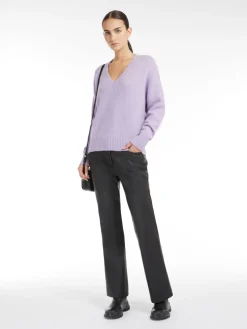 Alpaca and cotton V-neck sweater
