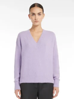 Alpaca and cotton V-neck sweater