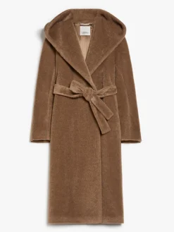 Alpaca and wool coat with belt
