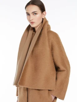 Alpaca and wool jacket with scarf