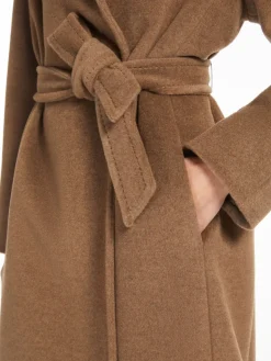 Alpaca, wool and cashmere wrap coat