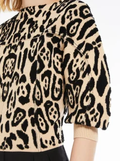 Animal-print jacquard jumper