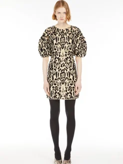 Animal-print terry dress