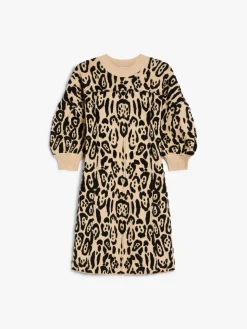 Animal-print terry dress