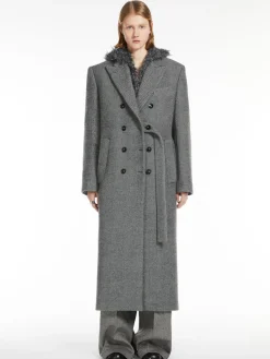 Asymmetric wool coat