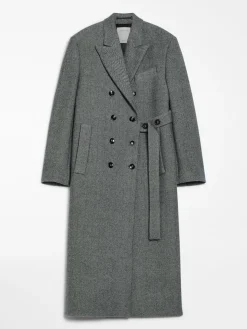 Asymmetric wool coat