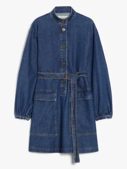 Belted denim dress