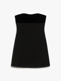 Bustier minidress in velvet and sablé