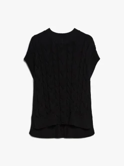 Cable-knit cotton yarn gilet