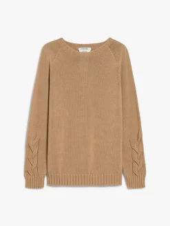 Cable-knit sweater in cotton yarn