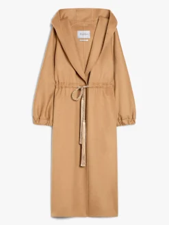Camel coat with hood