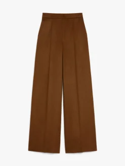 Camel hair palazzo trousers
