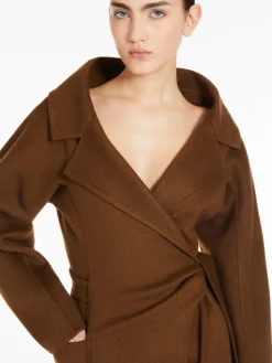 Camel wrap-over jacket