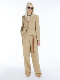 Canvas trousers with belt