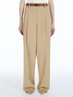 Canvas trousers with belt