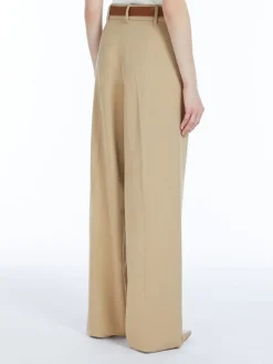 Canvas trousers with belt