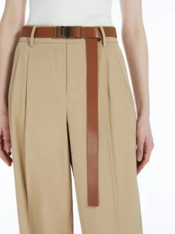 Canvas trousers with belt