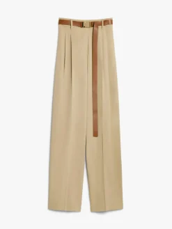 Canvas trousers with belt