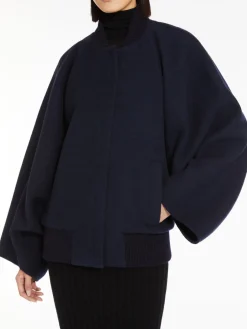 Cape-effect cashmere coat