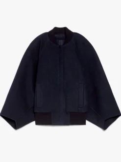 Cape-effect cashmere coat