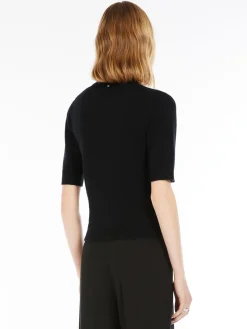 Cashmere and wool short-sleeved jumper