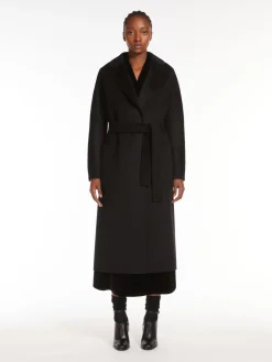 Cashmere and wool wrap coat