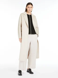 Cashmere and wool wrap coat