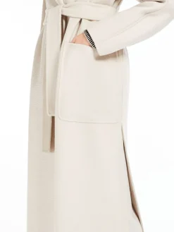 Cashmere and wool wrap coat