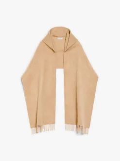Cashmere blend scarf with hood