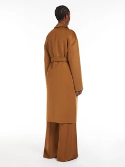 Cashmere midi coat with belt