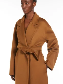 Cashmere midi coat with belt