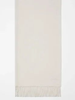 Cashmere stole with embroidery and fringes
