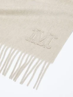 Cashmere stole with monogram embroidery