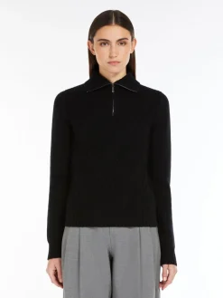 Cashmere-blend jumper with zip