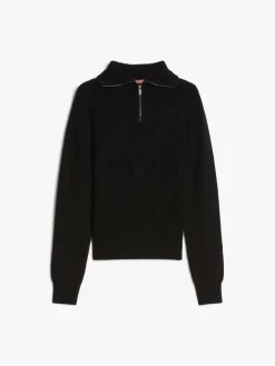 Cashmere-blend jumper with zip