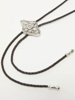 Coated fabric bolo necklace