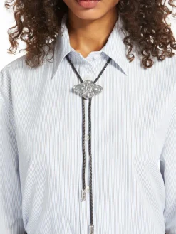 Coated fabric bolo necklace