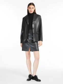 Coated jersey blazer
