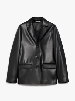 Coated jersey blazer