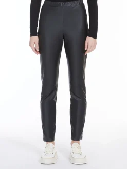 Coated jersey leggings