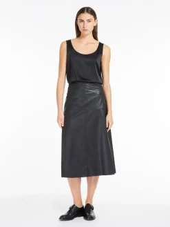 Coated jersey skirt