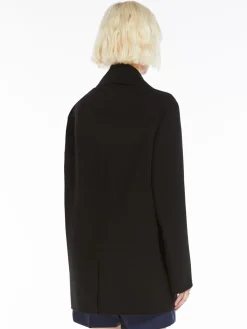 Cocoon-fit double-breasted pea coat