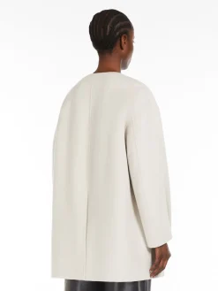 Cocoon-style midi coat in wool