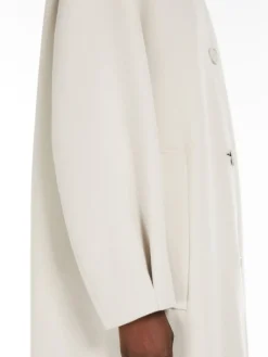 Cocoon-style midi coat in wool