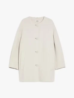 Cocoon-style midi coat in wool