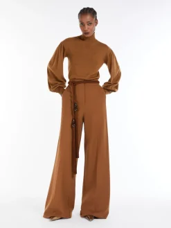 Compact jersey trousers
